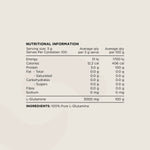 Official Switch Nutrition Glutamine 300g nutrition information