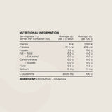 Official Switch Nutrition Glutamine 300g nutrition information