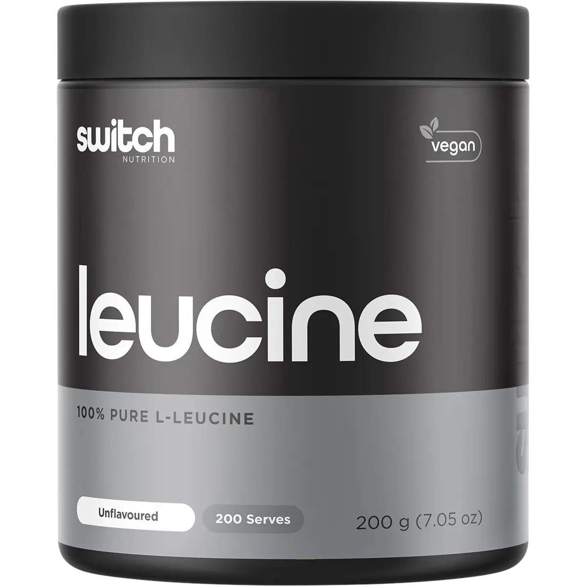 Switch Nutrition Leucine 100% Pure L-Leucine Unflavoured 200g — replacement front image (official Switch Nutrition)