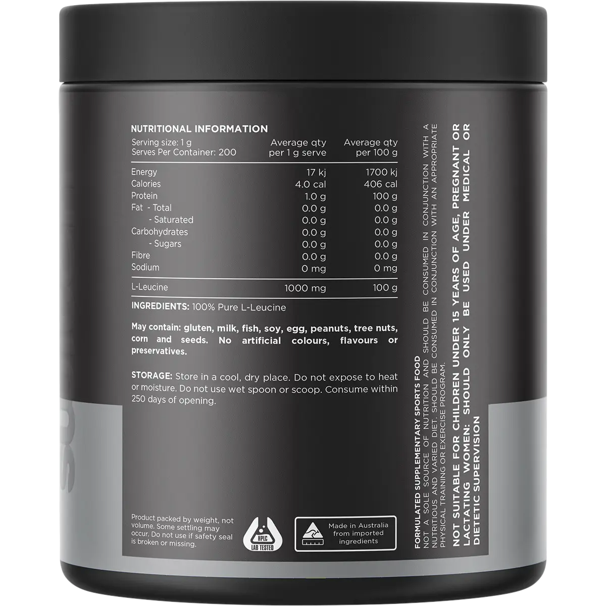 Switch Nutrition Leucine 100% Pure L-Leucine Unflavoured 200g — secondary image (UHP Image2)