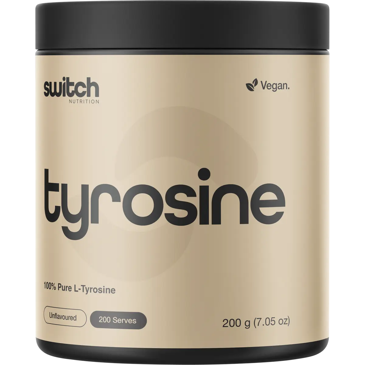 Switch Nutrition Tyrosine 100% Pure L-Tyrosine Unflavoured 200g — replacement front image (official Switch Nutrition)