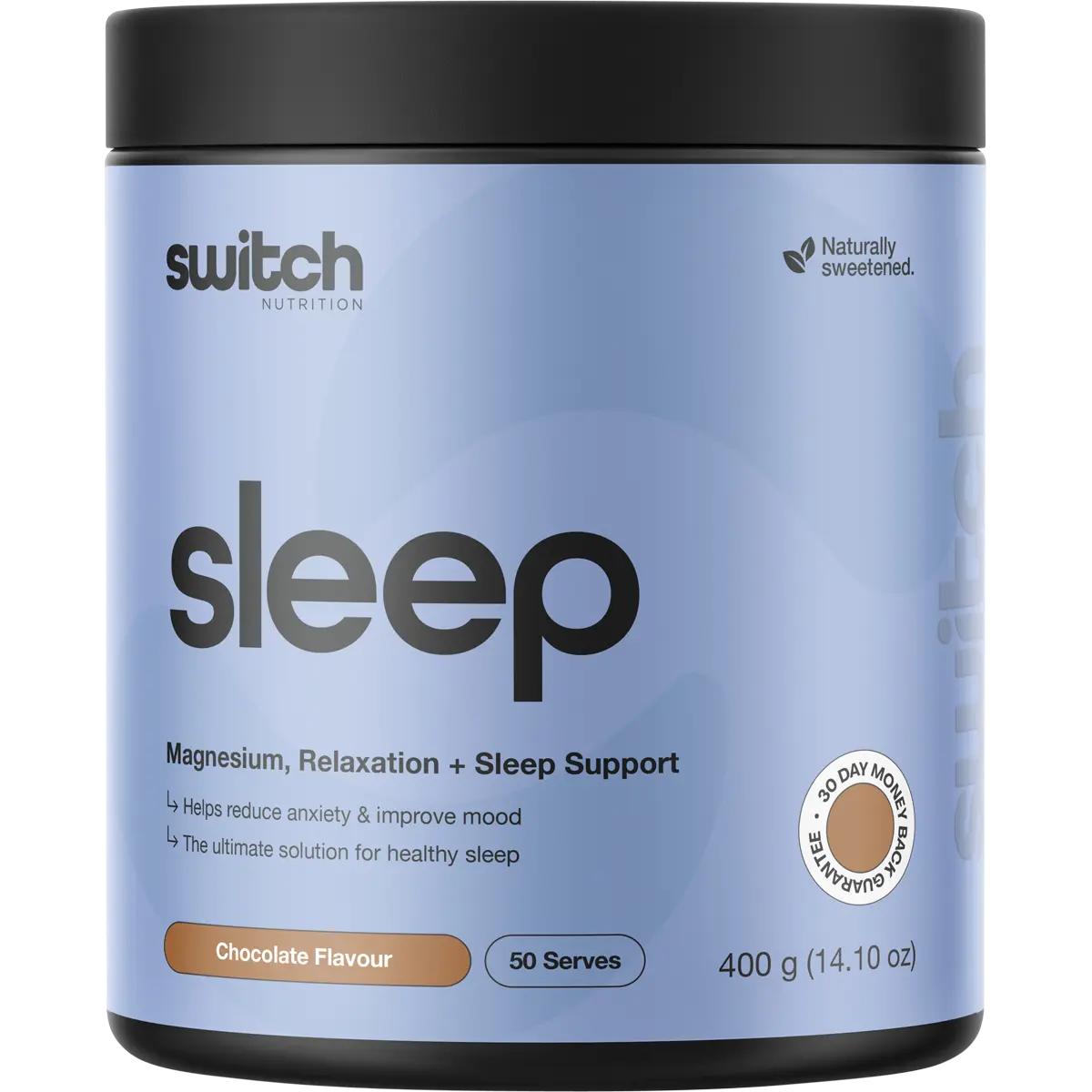 Switch Nutrition Sleep Magnesium Chocolate 400g — replacement front image (official Switch Nutrition)