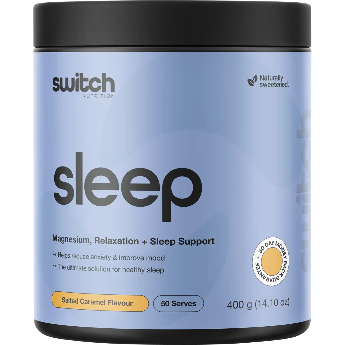 Switch Nutrition Sleep Magnesium Salted Caramel 400g — replacement front image (official Switch Nutrition)