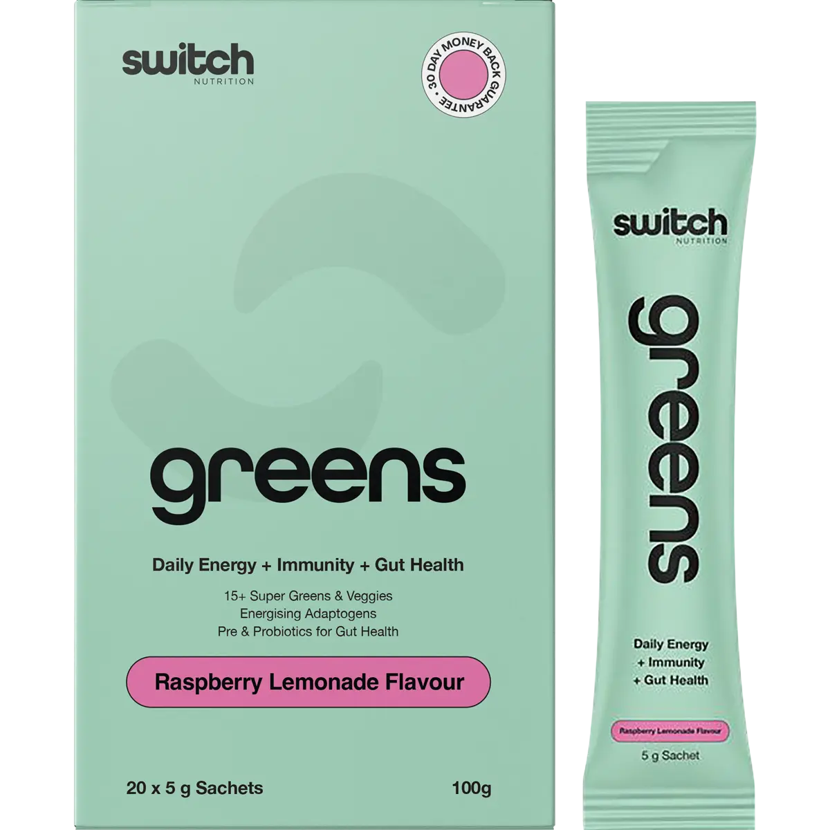 Switch Nutrition Greens Raspberry Lemonade — official UHP product image 2