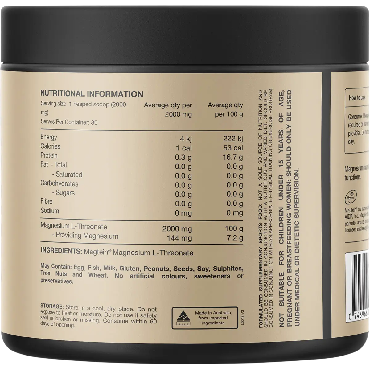 Switch Nutrition Mag3 100% Pure Magnesium L-Threonate 60g