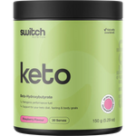 Switch Nutrition Keto BHB Ketogenic Performance Fuel Raspberry 150g — front pack image (UHP)