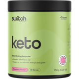 Switch Nutrition Keto BHB Ketogenic Performance Fuel Raspberry 150g — front pack image (UHP)