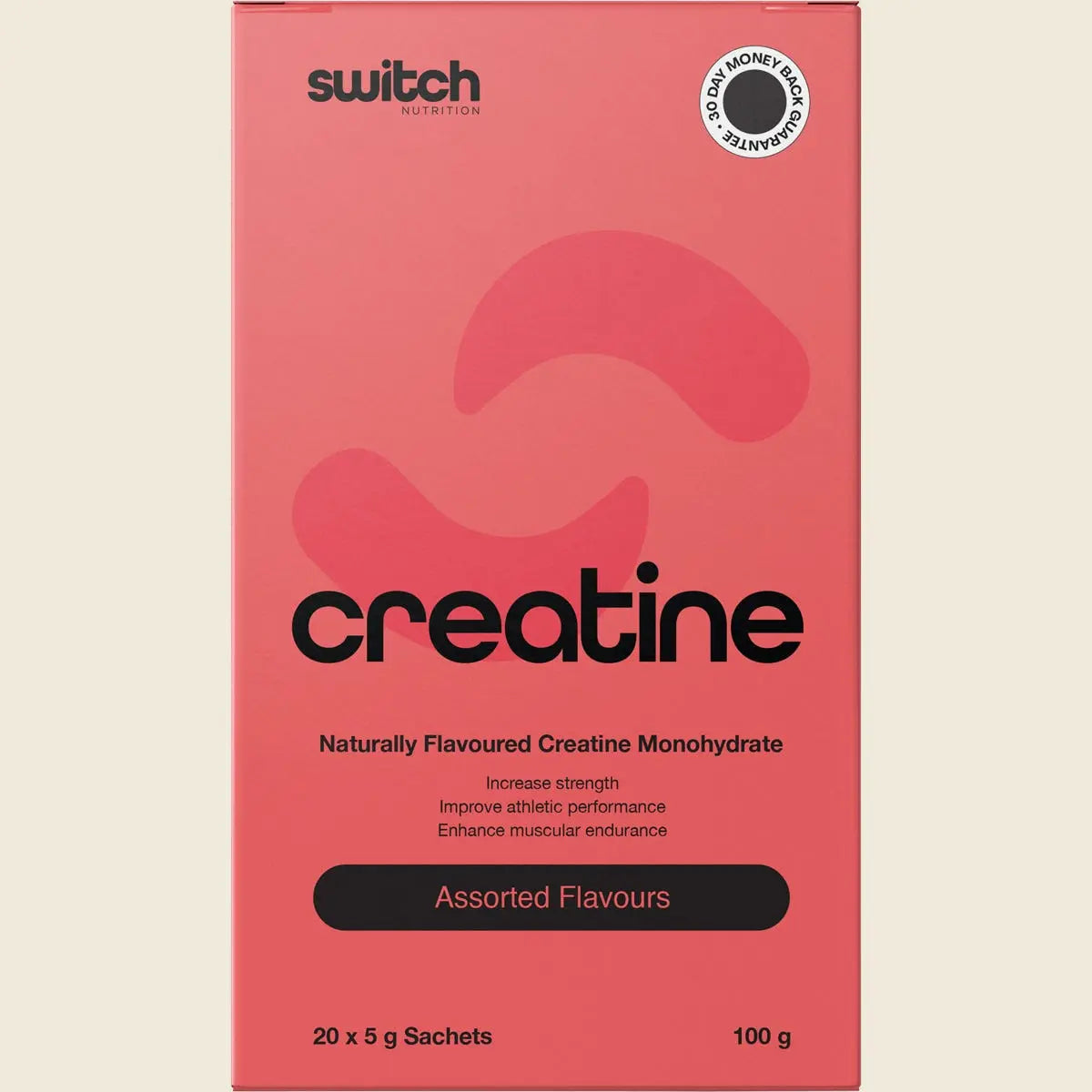 Switch Nutrition Creatine Monohydrate Assorted Flavours 20 x 5g official retail carton front