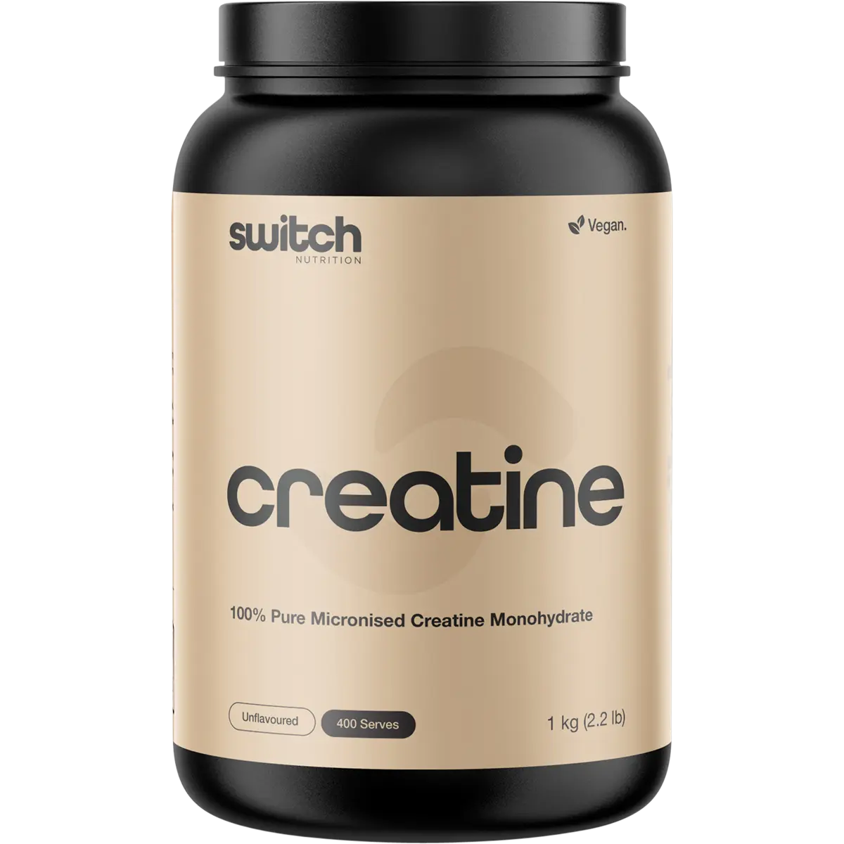 Switch Nutrition Creatine 100% Pure Micronized Monohydrate Unflavoured 1kg — replacement front image (official Switch Nutrition)