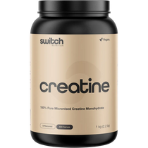Switch Nutrition Creatine 100% Pure Micronized Monohydrate Unflavoured 1kg — replacement front image (official Switch Nutrition)