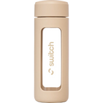 Switch Nutrition Glass Water Bottle with Tea Strainer 460ml — replacement front image (official Switch Nutrition)