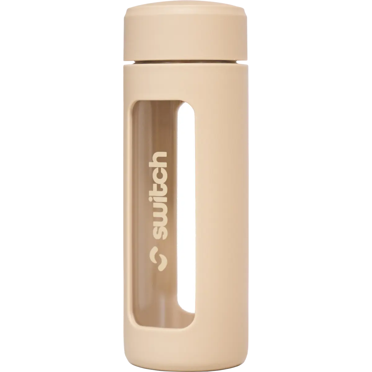 Switch Nutrition Glass Water Bottle with Tea Strainer 460ml