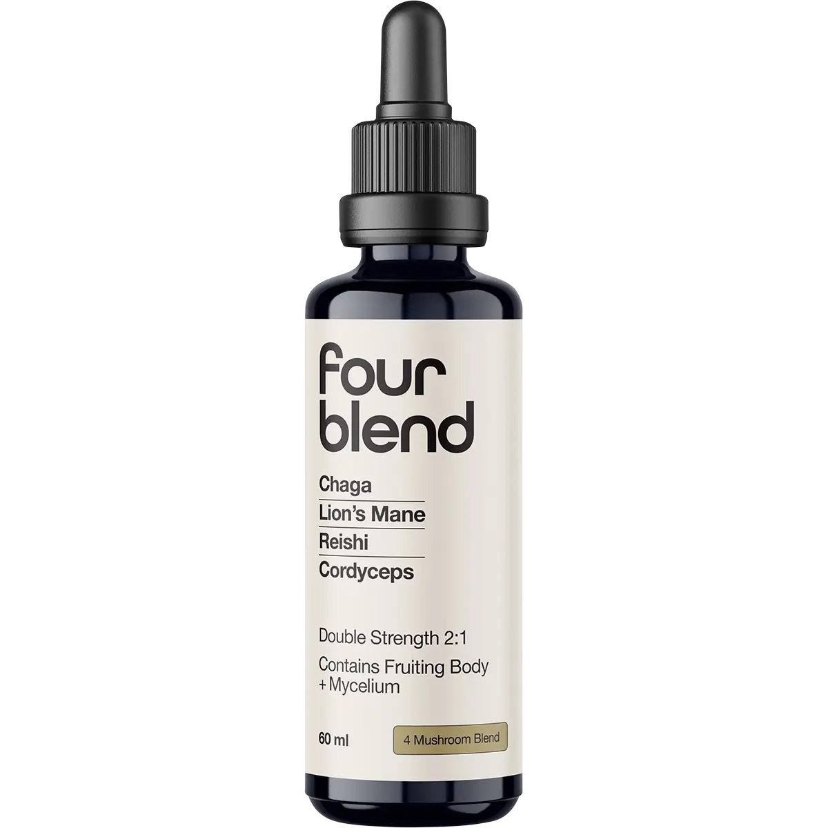 Switch Nutrition Four Blend Double Strength 2:1 Mushroom Liquid Extract 60ml — replacement front image (official Switch Nutrition)