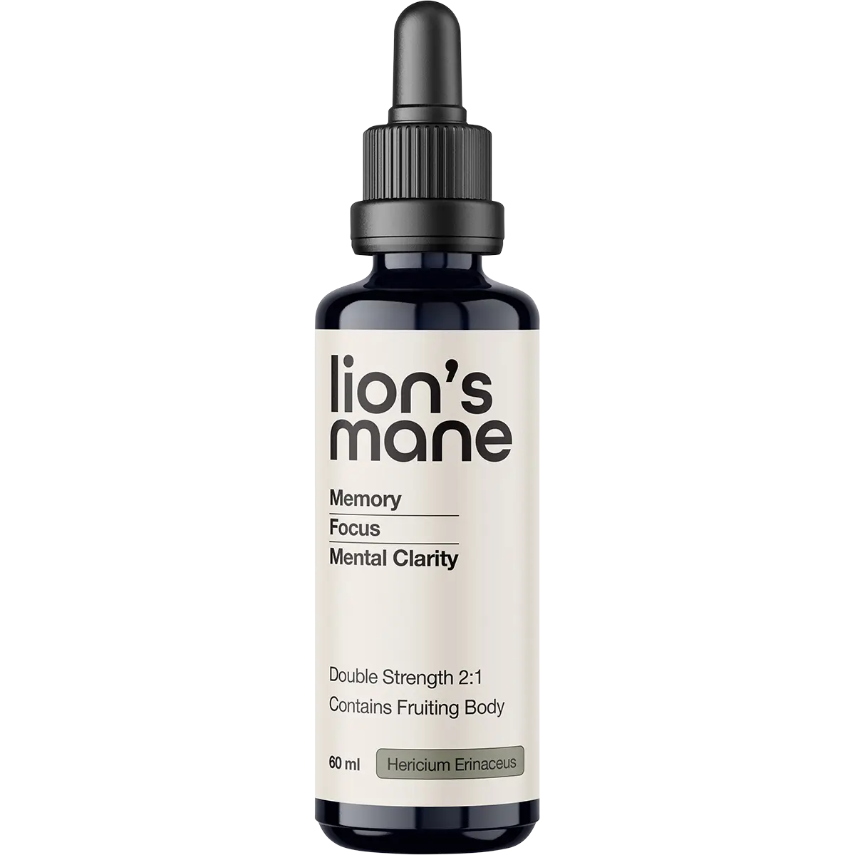 Switch Nutrition Lion's Mane Double Strength 2:1 Mushroom Liquid Extract 60ml — replacement front image (official Switch Nutrition)