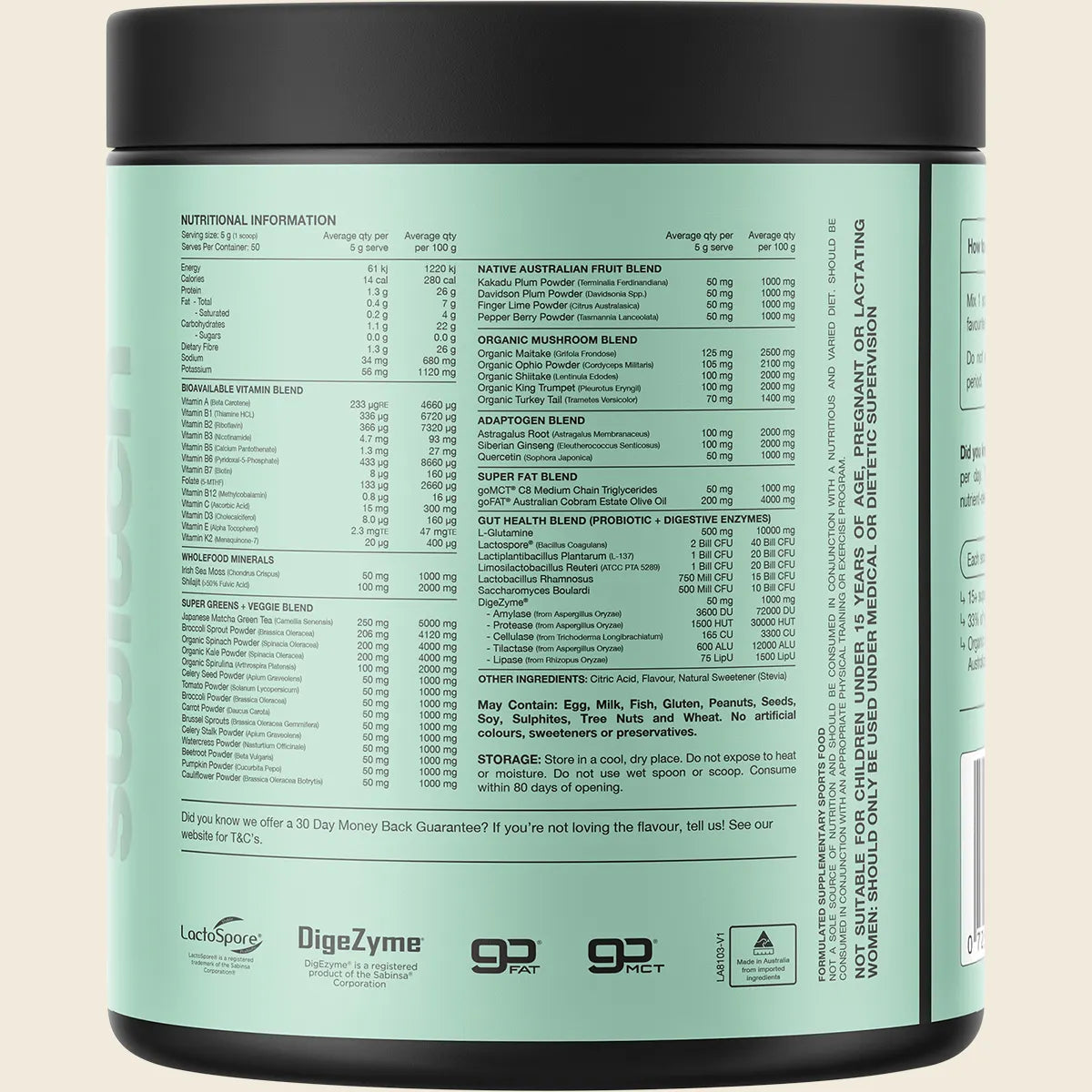 Switch Nutrition Greens Strawberry Kiwi 250g Switch Nutrition