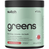 Switch Nutrition Greens Strawberry Kiwi 250g — front pack image (UHP)
