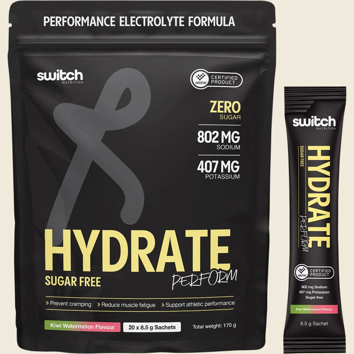 Switch Nutrition Hydrate Perform Sugar Free Kiwi Watermelon