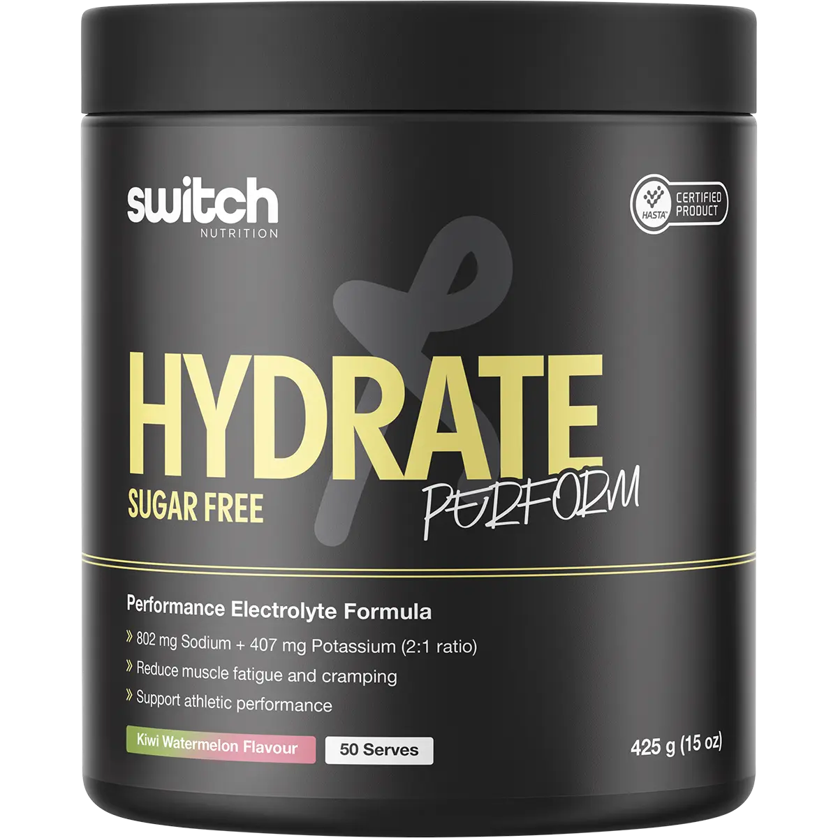 Switch Nutrition Hydrate Perform Sugar Free Kiwi Watermelon — replacement front image (official Switch Nutrition)