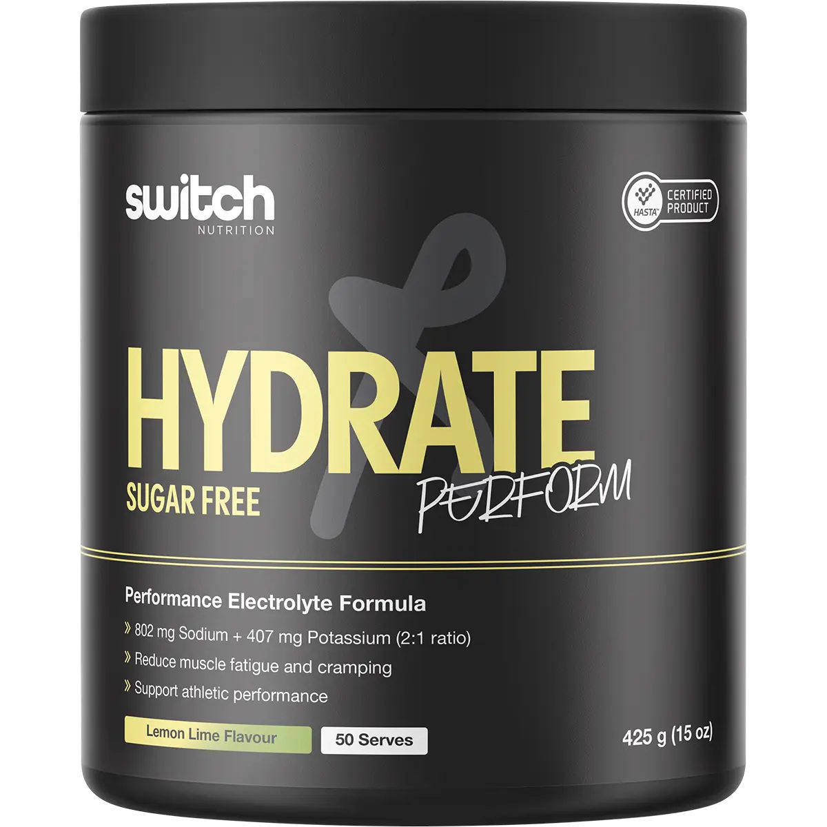 Switch Nutrition Hydrate Perform Sugar Free Lemon Lime — replacement front image (official Switch Nutrition)