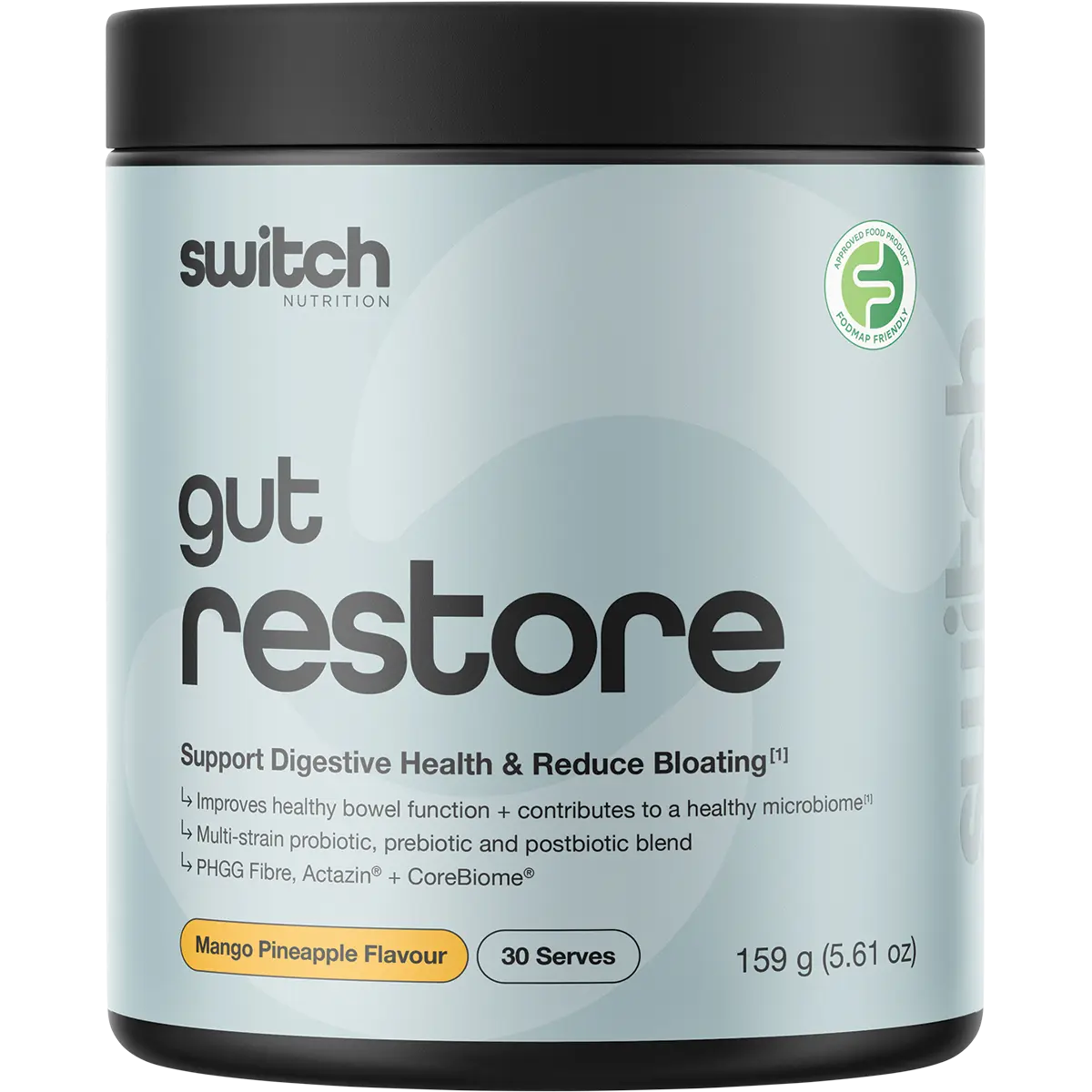 Switch Nutrition Gut Restore Mango Pineapple 159g — front pack image (UHP)