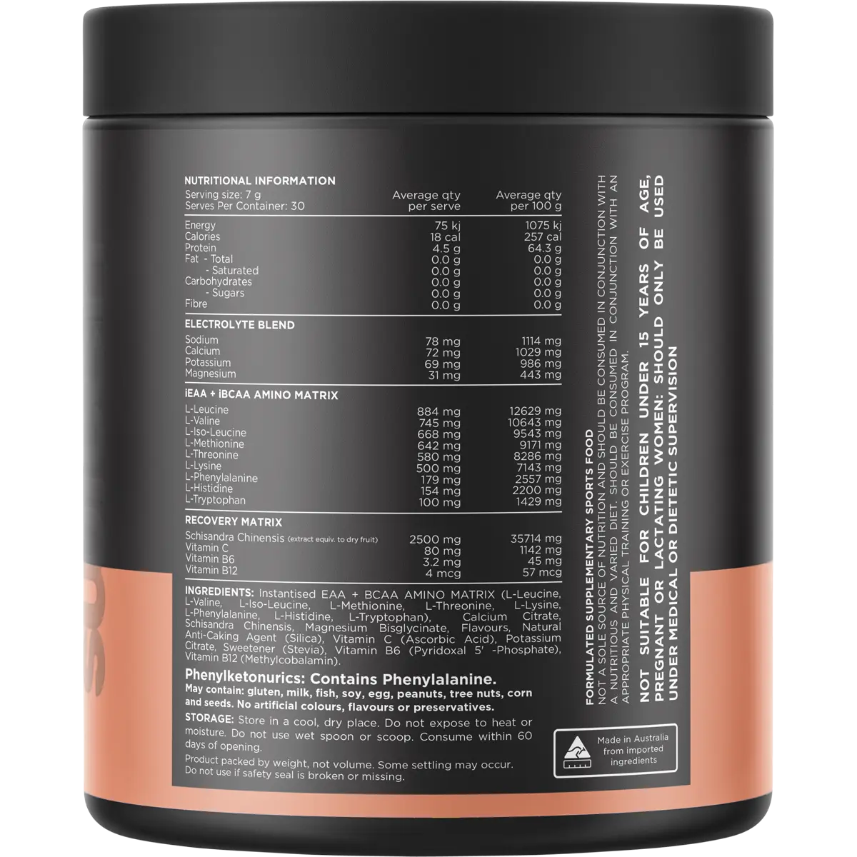 Switch Nutrition Amino EAA & BCAA Electrolyte Recovery Watermelon 210g — secondary image (UHP Image2)