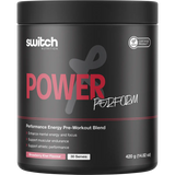 Switch Nutrition Power Perform Pre-Workout Blend Strawberry Kiwi 420g — replacement front image (official Switch Nutrition)
