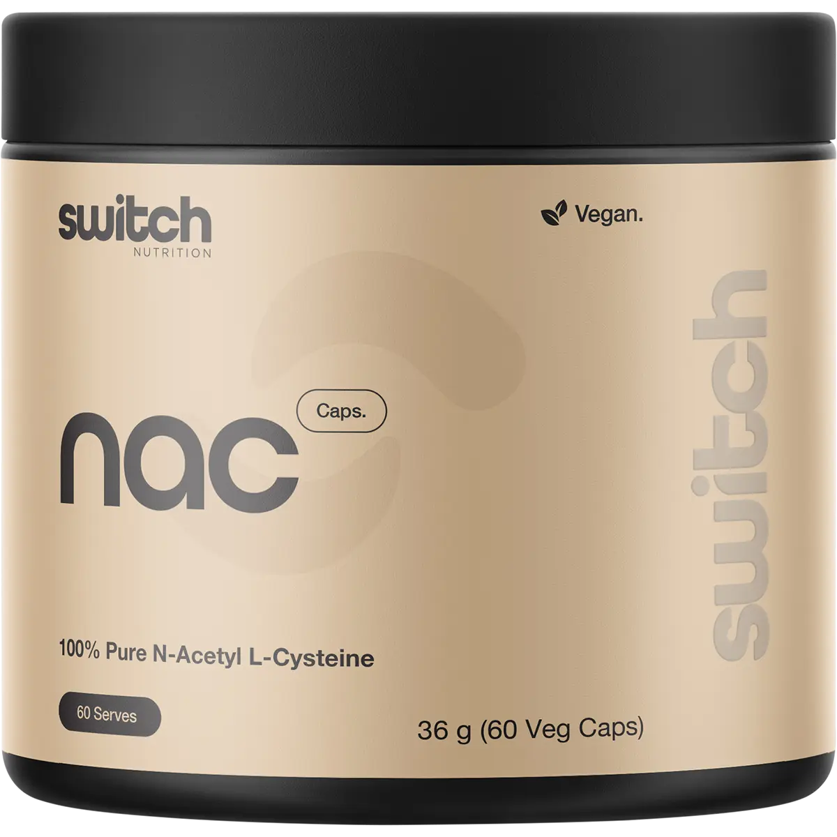 Switch Nutrition NAC 100% N-Acetyl L-Cysteine 60 Caps — replacement front image (official Switch Nutrition)