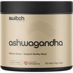 Switch Nutrition KSM-66®Ashwagandha (Withania somnifera) Capsules 60 Caps — front pack image (UHP)