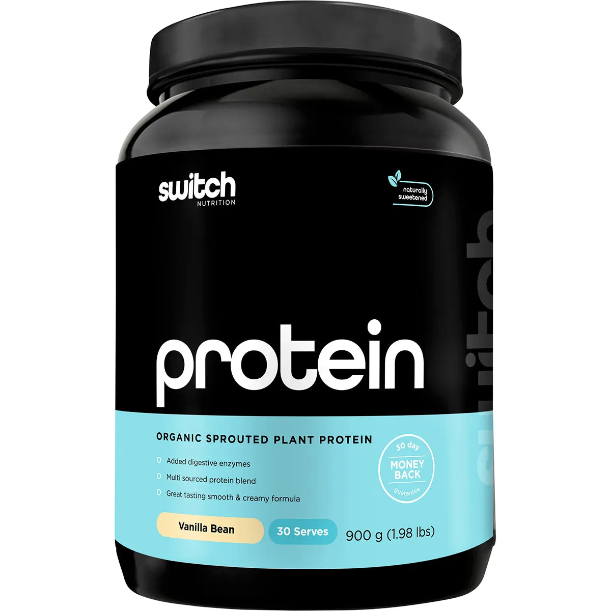 Switch Nutrition Protein Organic Sprouted Plant Vanilla Bean 900g