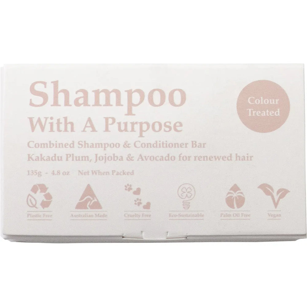 Shampoo with a Purpose Shampoo & Conditioner Bar Colour Treated Hair 135g