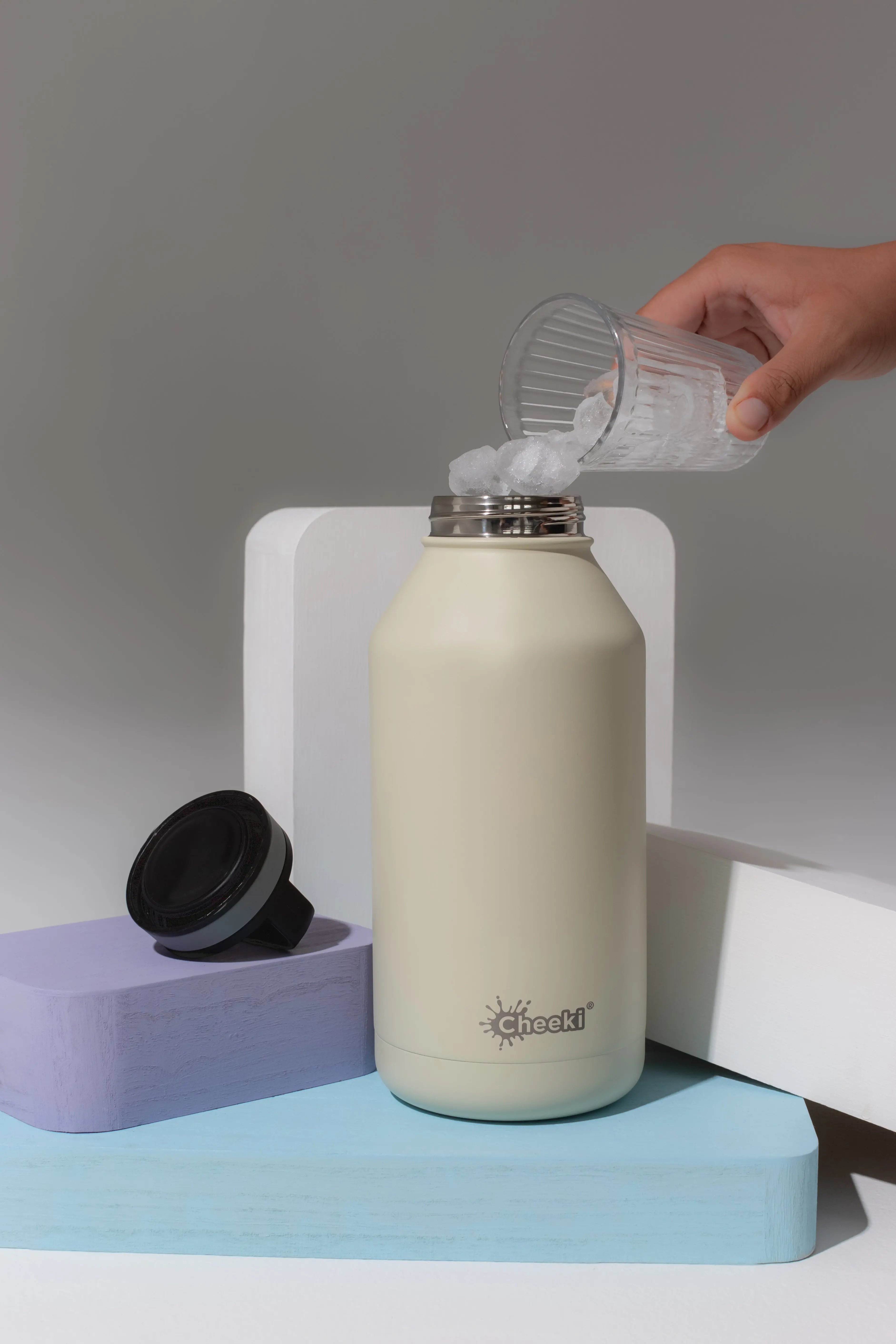 Cheeki Stainless Steel Bottle Adventure Insulated Sandstone 2L lifestyle