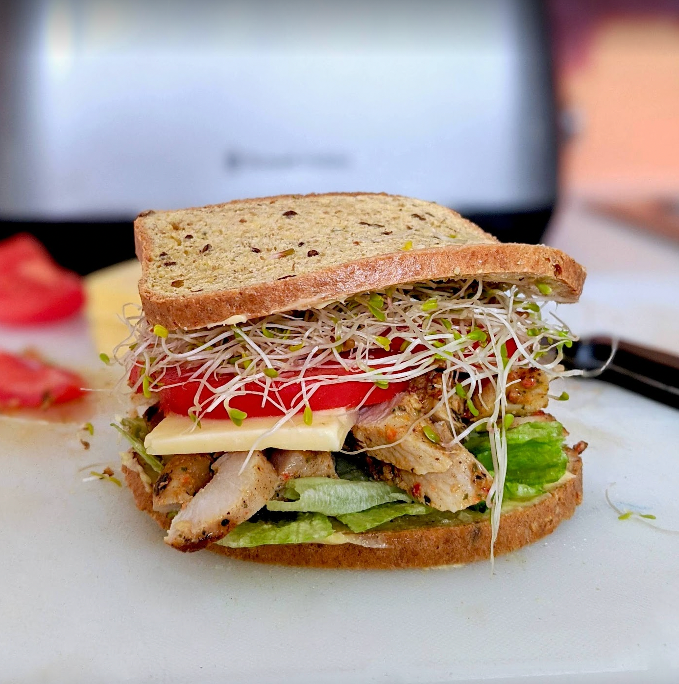 PBCO Protein 6 Seeds Bread — sandwich lifestyle image