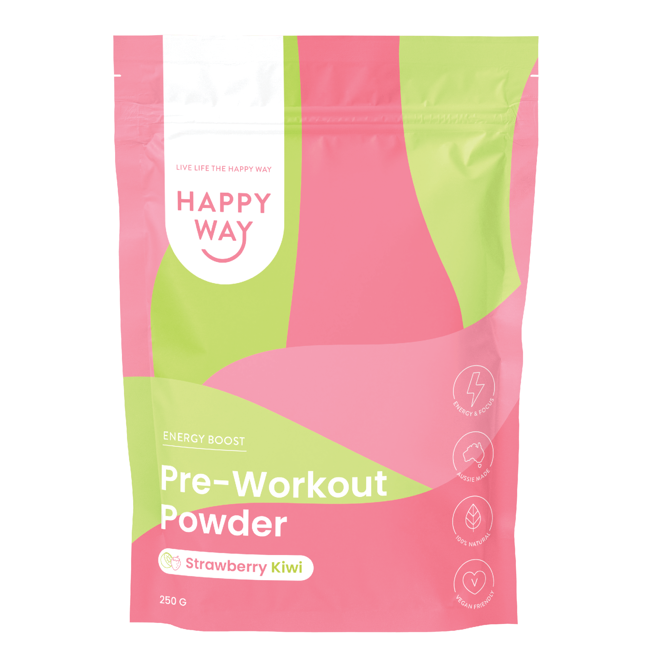 Happy Way Pre-Workout Powder Strawberry Kiwi 250g