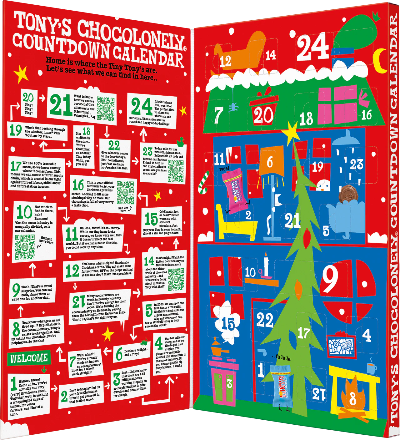 Tony's Chocolonely Countdown Chocolate Advent Calendar 225g