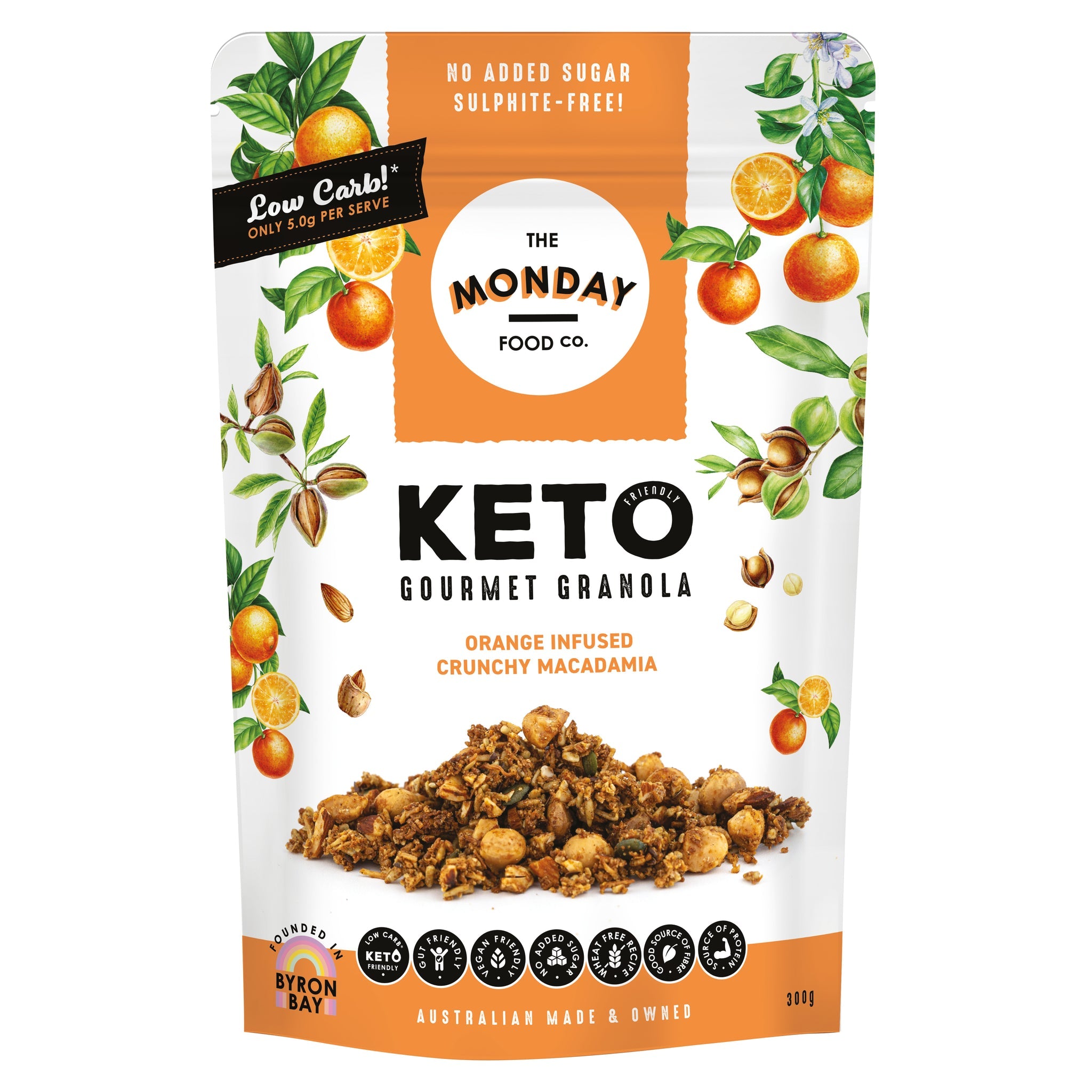 THE MONDAY FOOD CO Keto Granola Orange Infused Crunchy Macadamia