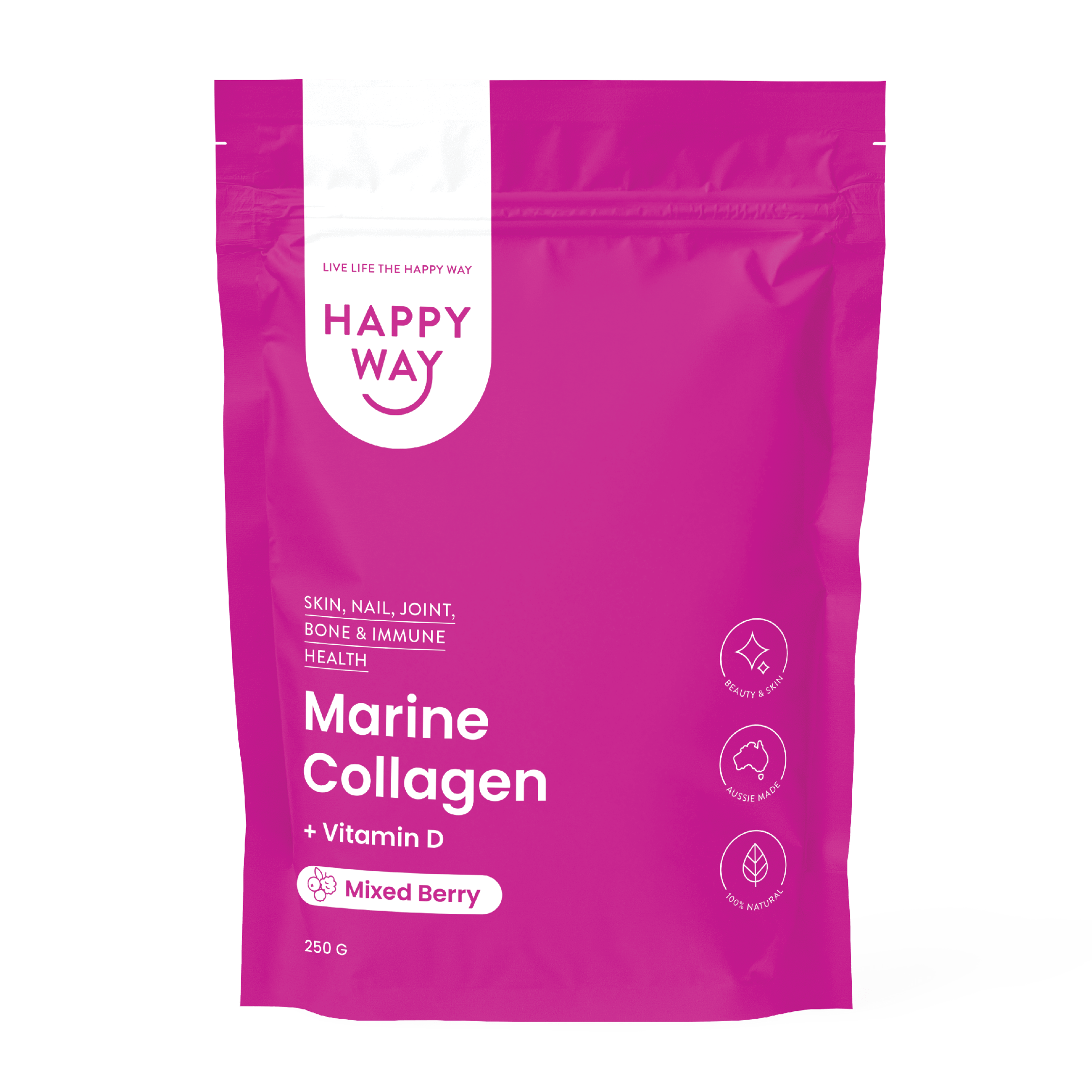 Happy Way Marine Collagen + Vitamin D Mixed Berry 250g