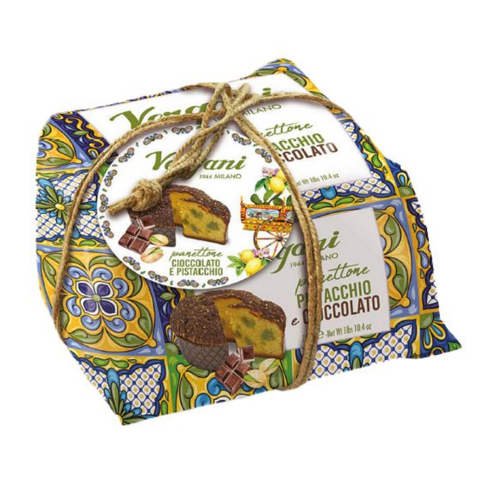 Vergani Panettone Sicily Wrap: Pistachio and Chocolate 750g