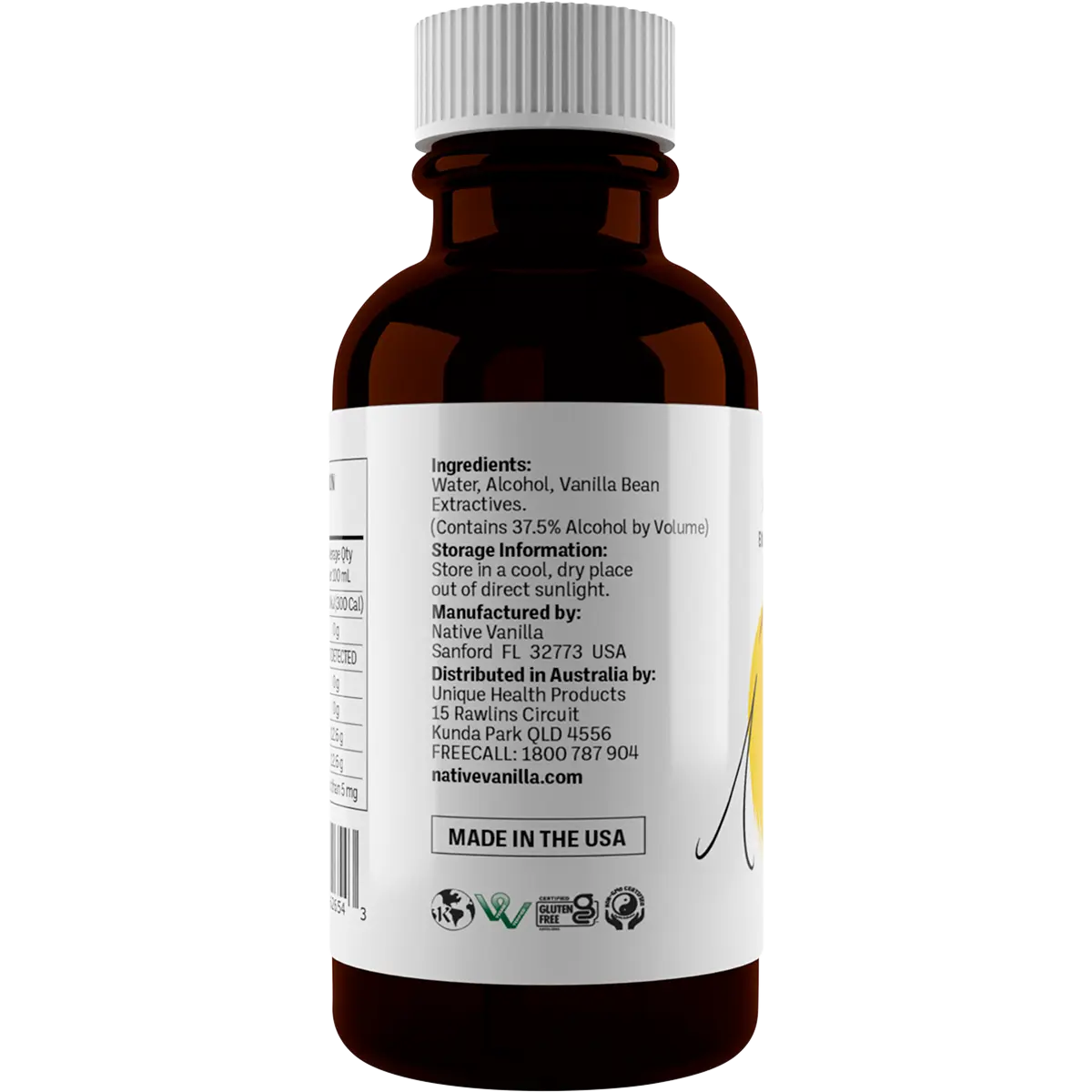 Native Vanilla Pure Vanilla Extract 100ml — side pack image (UHP)
