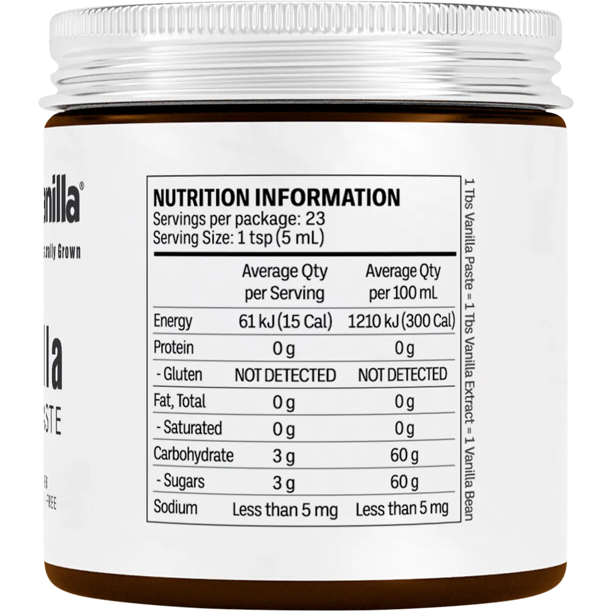 Native Vanilla Vanilla Bean Paste 118ml — side pack image (UHP)