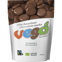 Vego Chocolate Melts Fine Hazelnut 180g — front pack image (UHP)