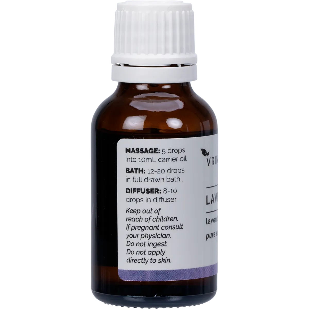 Vrindavan Essential Oil 100% Lavender — side pack image (UHP)