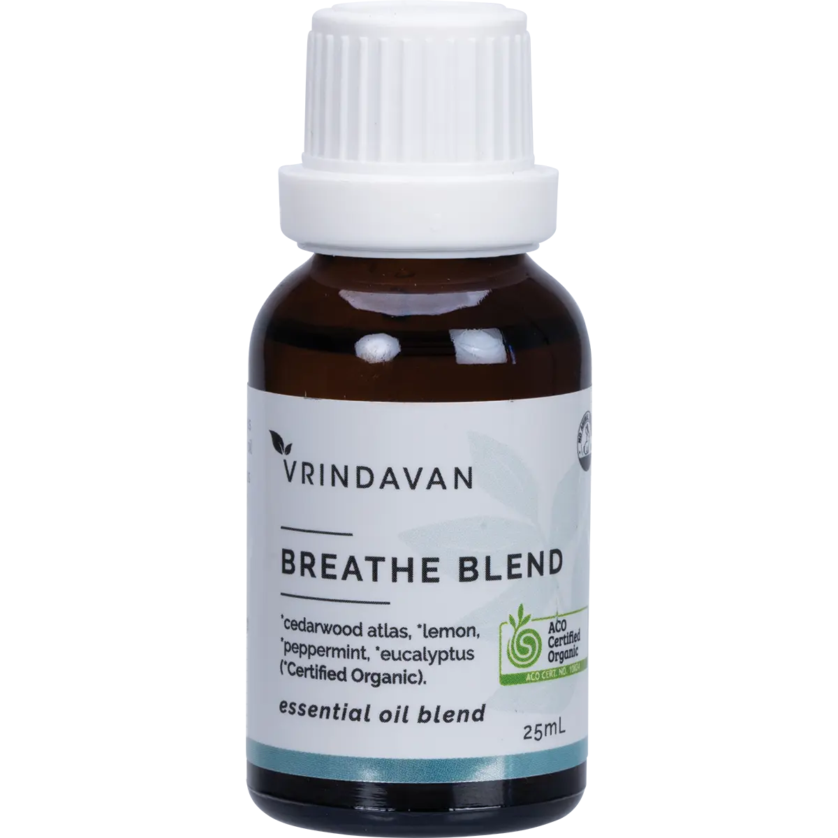 Vrindavan Essential Oil 100% Breathe Blend 25ml — front pack image (UHP)