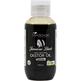 Vrindavan Jamaican Black Castor Oil Unrefined 100ml — front pack image (UHP)