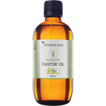 Vrindavan Castor Oil and Rosemary Amber Glass Bottle 200ml — front pack image (UHP)