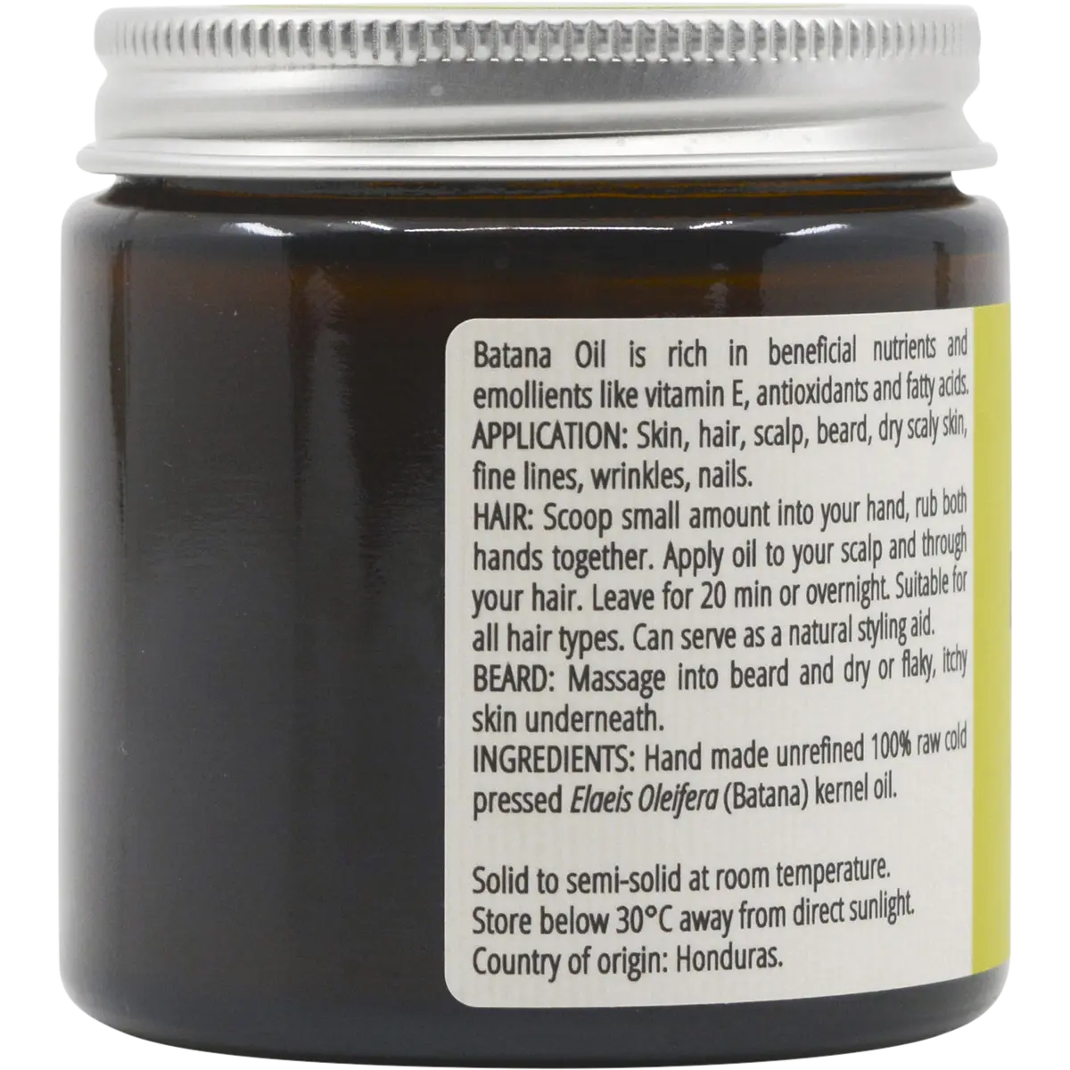 Vrindavan Raw Batana Oil 100ml — side pack image (UHP)