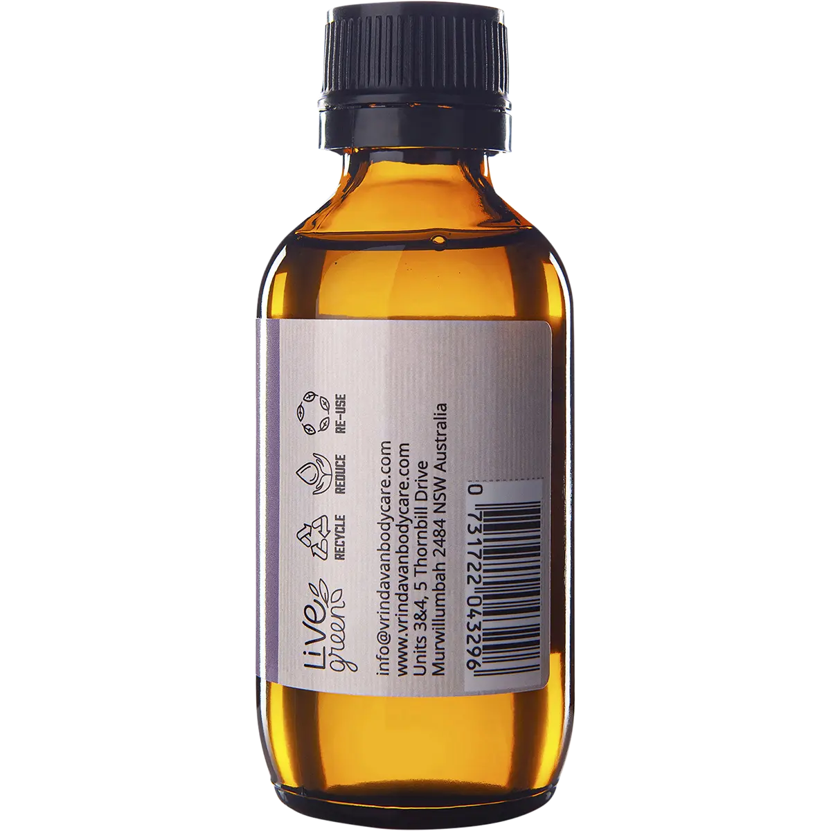 Vrindavan Castor Oil - Hexane Free - Amber Glass Bottle — side pack image (UHP)
