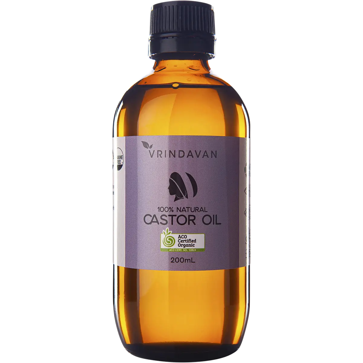 Vrindavan Castor Oil - Hexane Free - Amber Glass Bottle — official UHP product image 2