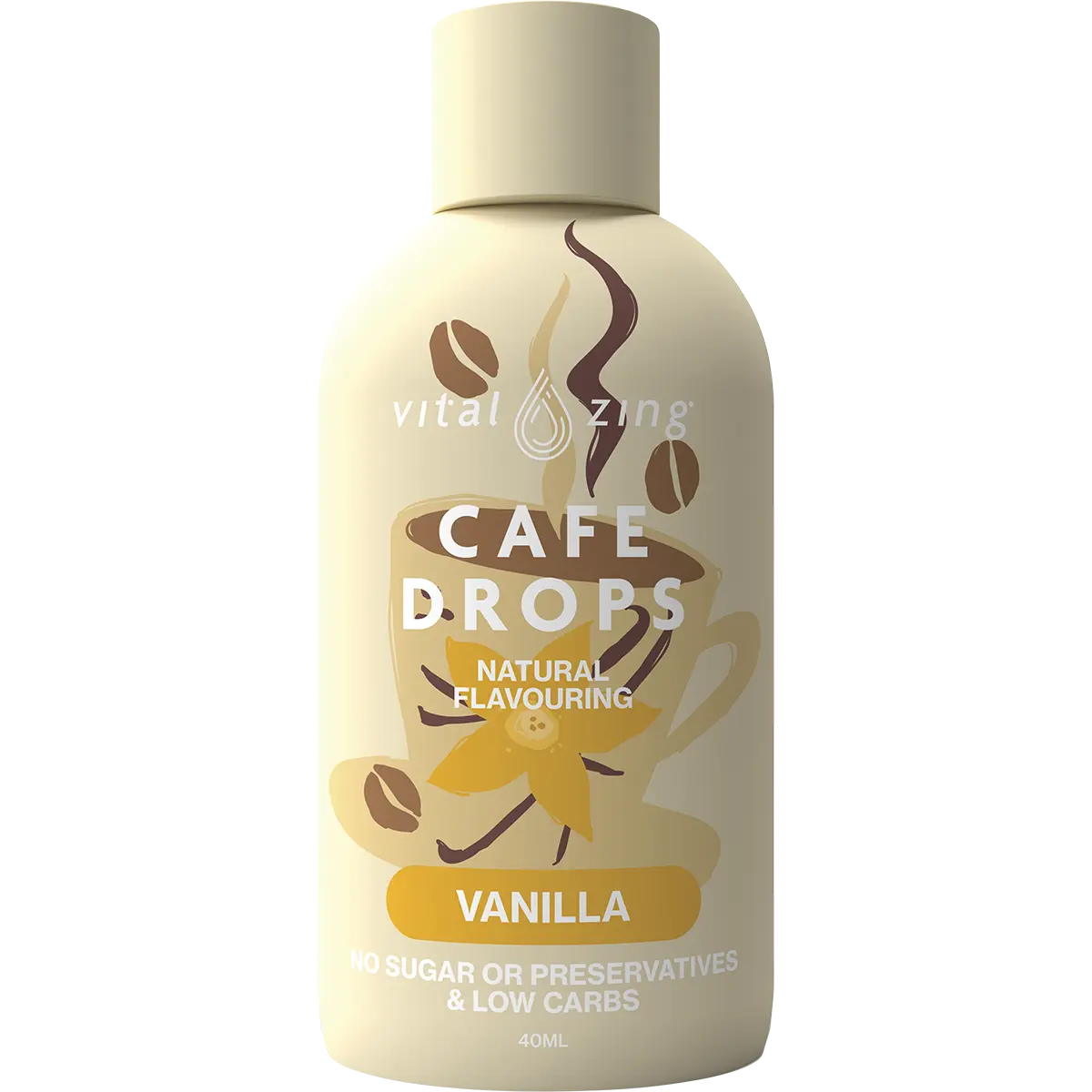 Vital Zing Café Drops Vanilla 40ml — front pack image (UHP)