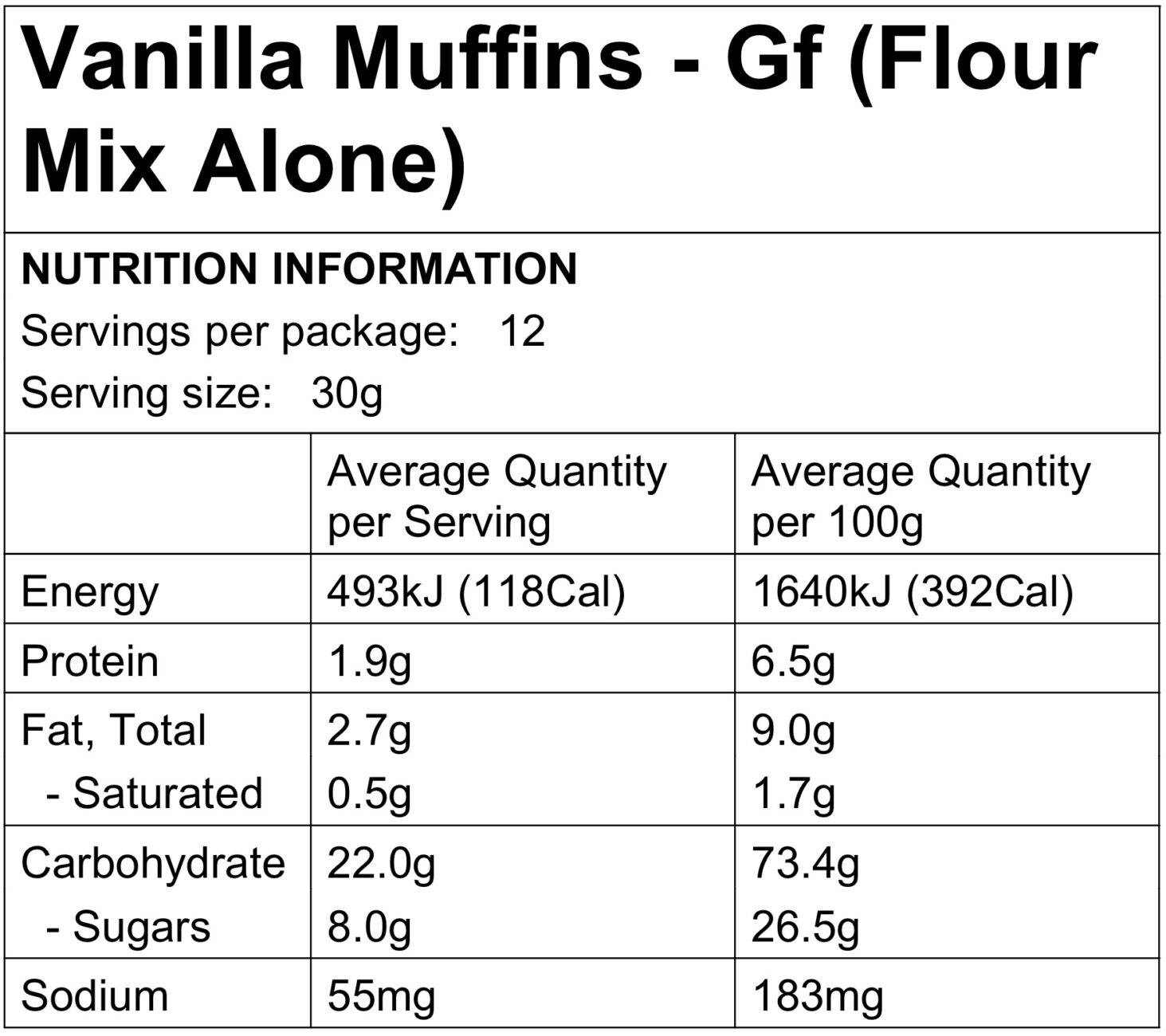Food to Nourish Vanilla Muffin Mix 360g