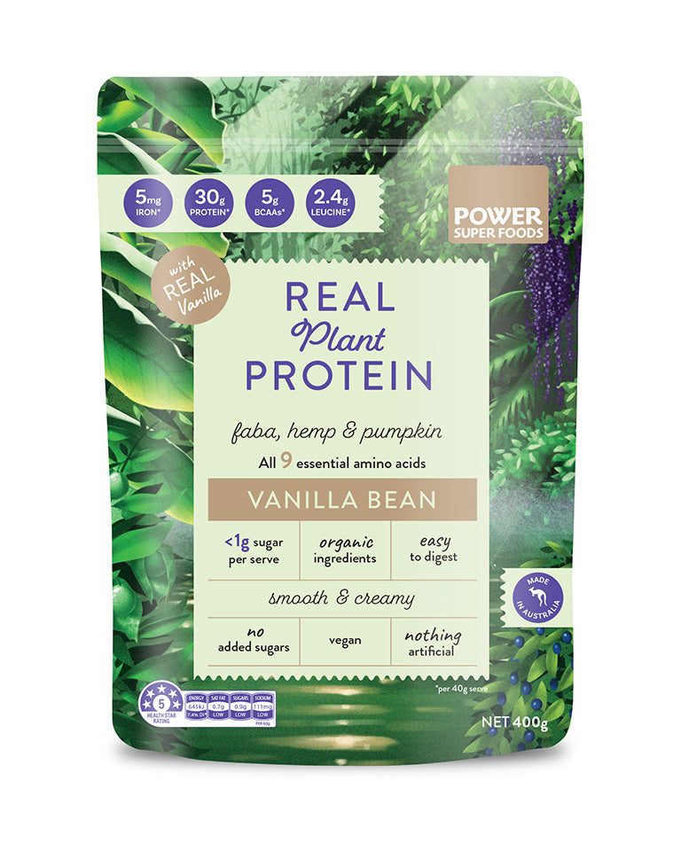 Power Super Foods Real Plant Protein - Vanilla Bean 400gm